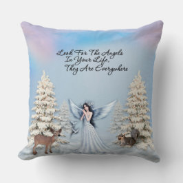 冬の天使は装飾用クッションどこでもあります クッション
