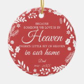 冬の天国の葉のリース写真赤 セラミックオーナメント (正面)