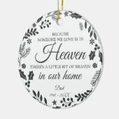 冬の天国の葉のリース写真 セラミックオーナメント (左)