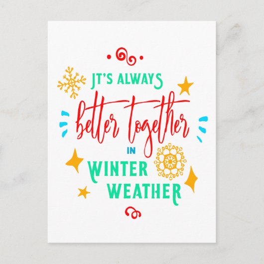冬の天気のクリスマス Xmas, ZSG で常に一緒にいる方が良い シーズンポストカード (正面)