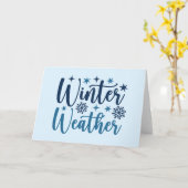 冬の天気 - 雪のホリデー タイポグラフィ カード (黄色い花)