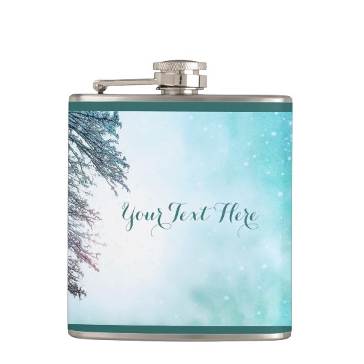 冬の太陽と雪 フラスク (正面)