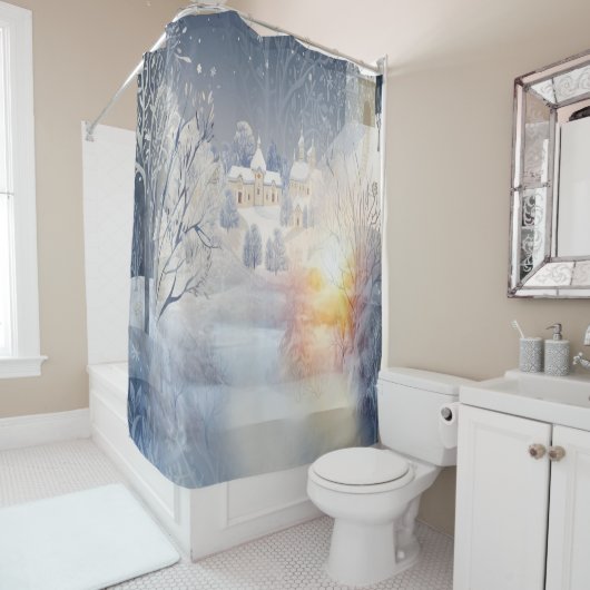 冬の太陽の暖かさ シャワーカーテン (インサイチュ)