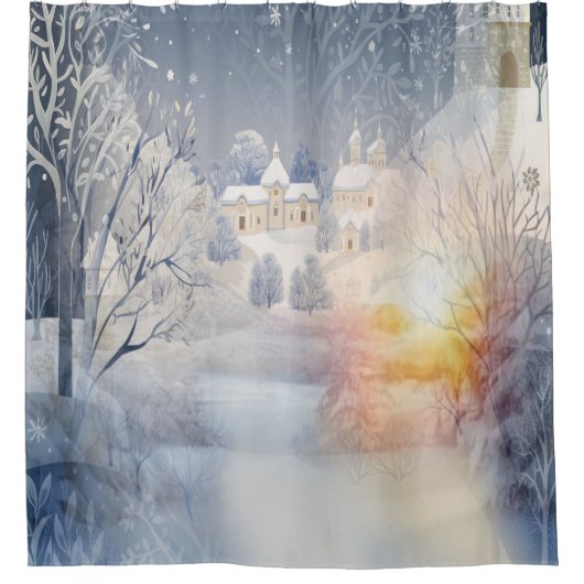 冬の太陽の暖かさ シャワーカーテン (正面)