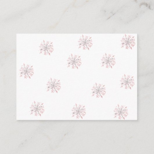 冬の女の子のクマの本ベビー囲いカード エンクロージャーカード (裏面)