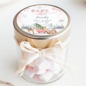 冬の女の子のベビー外の冷たいシャワーの好意 ラウンドシール