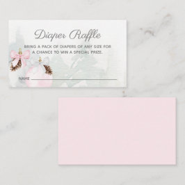 冬の女の子の赤ちゃんシャワーおむつラッフル エンクロージャーカード
