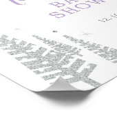 冬の女の子の赤ちゃんシャワー、ようこそサインを振りかける ポスター (角)