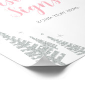 冬の女の子の赤ちゃんシャワー、日カスタムパーティーのサイン ポスター (角)