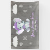 冬の女の子エレファントバックプルスノーフレーク 横断幕 (縦)