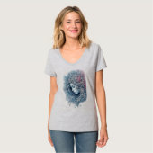 冬の女性ファッションイラスト Tシャツ (正面フル)