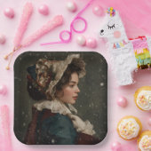 冬の女性 ペーパープレート (パーティー)