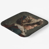 冬の女性 ペーパープレート (傾斜あり)