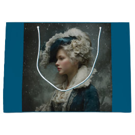 冬の女性 ラージペーパーバッグ