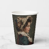 冬の女性 紙コップ (裏面)