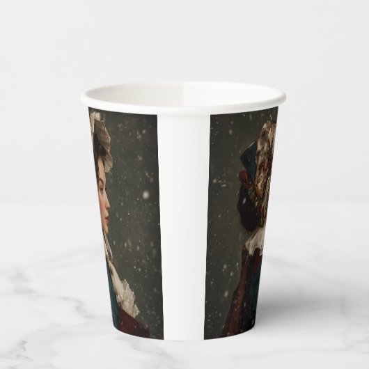 冬の女性 紙コップ (左)