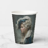 冬の女性 紙コップ (裏面)