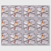 冬の女性（鳥）ショウジョウコウカンチョウクリスマスラッピング紙 ラッピングペーパー (フラット)