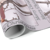 冬の女性（鳥）ショウジョウコウカンチョウクリスマスラッピング紙 ラッピングペーパー (ロールコーナー)