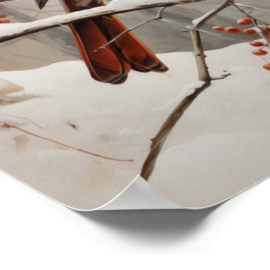 冬の女性(鳥)ショウジョウコウカンチョウ ポスター (角)