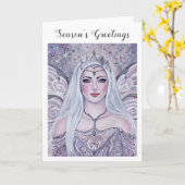 冬の妖精が季節のグリーティングカードby Renee カード (黄色い花)