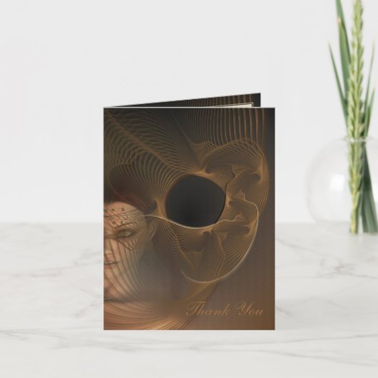 冬の妖精のフラクタルの芸術 サンキューカード (正面)