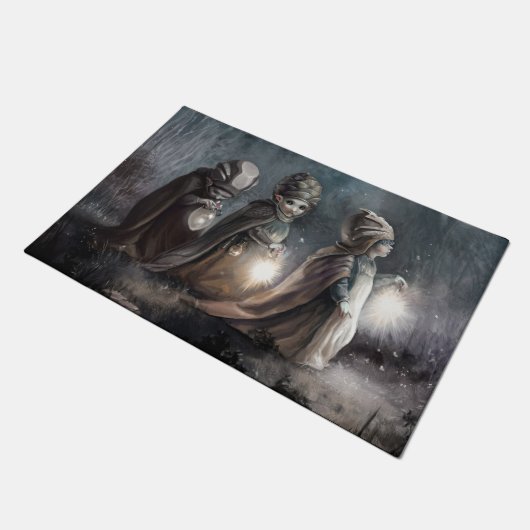 冬の妖精の出入口の敷物 ドアマット (アングル)