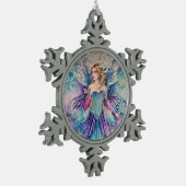 冬の妖精の雪片オーナメント スノーフレークピューターオーナメント (左)