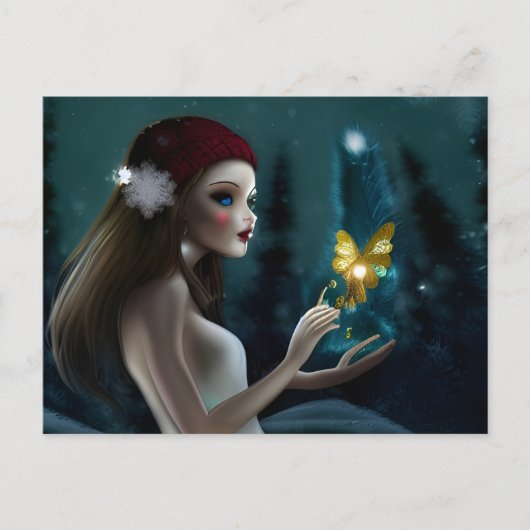 冬の妖精はがき ポストカード (正面)