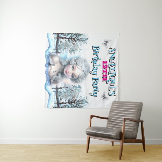 冬の妖精パーティー飾り 女の子の誕生日 タペストリー (インサイチュ(横))