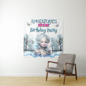 冬の妖精パーティー飾り 女の子の誕生日 タペストリー (インサイチュ)