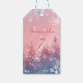冬の妖精物語のギフトタグ、魔法の雪景色 ギフトタグ (正面)