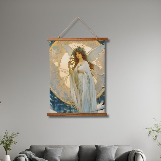 冬の妖精芸術的 吊り下げ型タペストリー