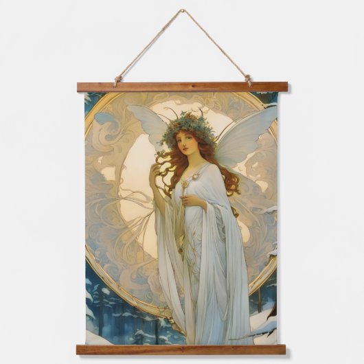 冬の妖精芸術的 吊り下げ型タペストリー (正面)