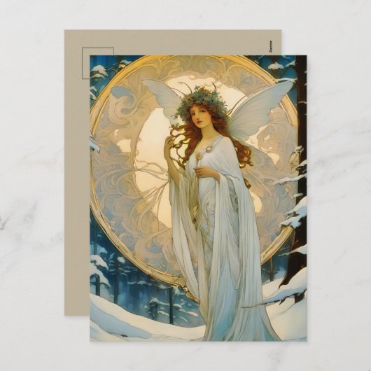 冬の妖精 – アーティスティック葉書 シーズンポストカード (正面/裏面)