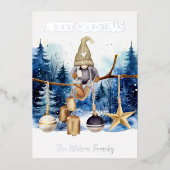 冬の妖精 青い森のメリークリスマス 箔シーズンカード (正面)