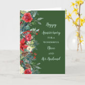 冬の姪と夫の記念日 カード (黄色い花)