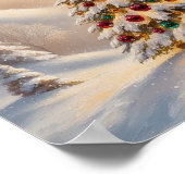 冬の威厳のあるワンダーランドのクリスマスツリー ポスター (角)