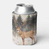 冬の威厳のスタッグ冬の景色 缶クーラー (缶正面)