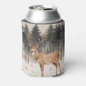 冬の威厳のスタッグ冬の景色 缶クーラー (缶裏面)