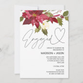 冬の婚約したクリスマス婚約パーティ 招待状 (正面)