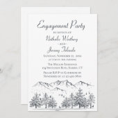 冬の婚約パーティマウンテンカントリーウェディング 招待状 (正面/裏面)