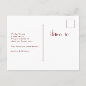 冬の婚約写真結婚発表 インビテーションポストカード (裏面)