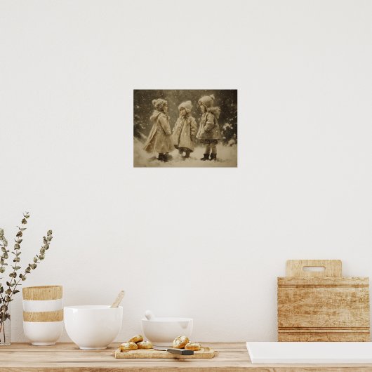 冬の子ども ポスター (キッチン)