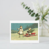 冬の子ども ポストカード (スタンド正面)