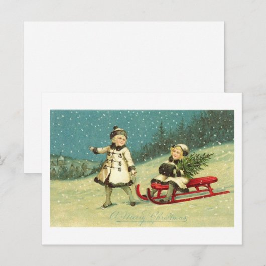 冬の子ども ポストカード (正面/裏面)