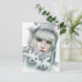 冬の子ネコ ポストカード (スタンド正面)