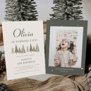 冬の子供の誕生日パーティー 招待状