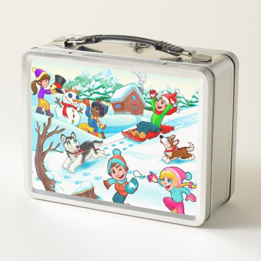 冬の子供 メタルランチボックス (裏面)