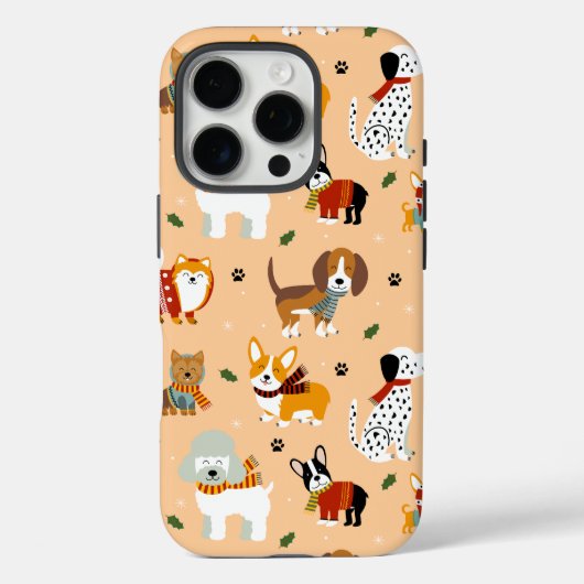 冬の子犬のマフラー Case-Mate iPhoneケース (裏面)